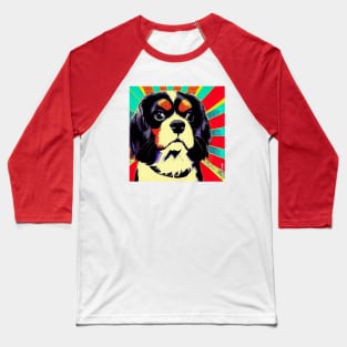 Tri Colour King Charles Pop Art Baseball T-Shirt